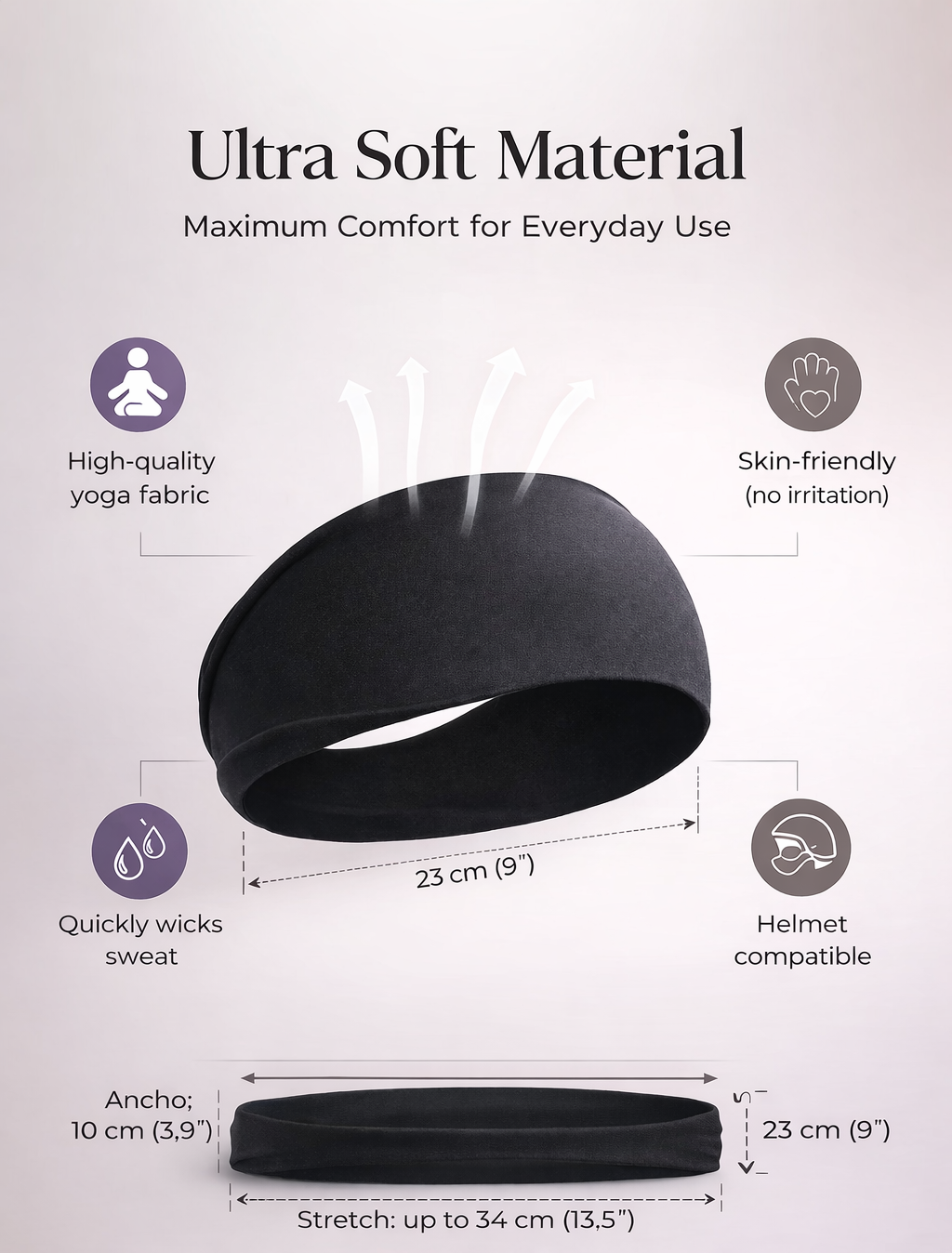 Soft headbands for yoga