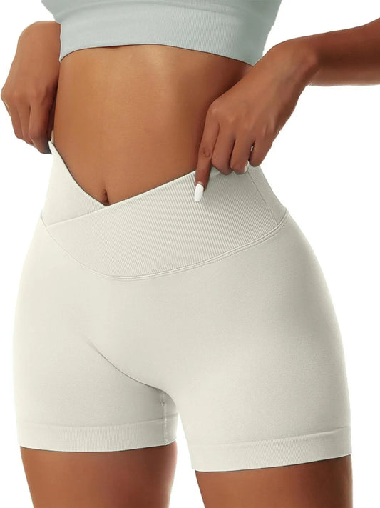 Women'S Solid Color Gym Shorts, Breathable Comfortable High Stretch Yoga Shorts, Ladies Sportswear for Indoor Outdoor Wear, Athletic Lounge Shorts